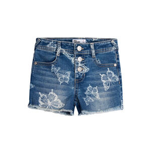 Epic Threads Little Girls All Over Print Denim Shorts Medium Wash Size 6X 5282